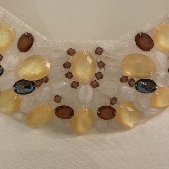 Jersey top with beaded collar neckline - Picture 2 of 9